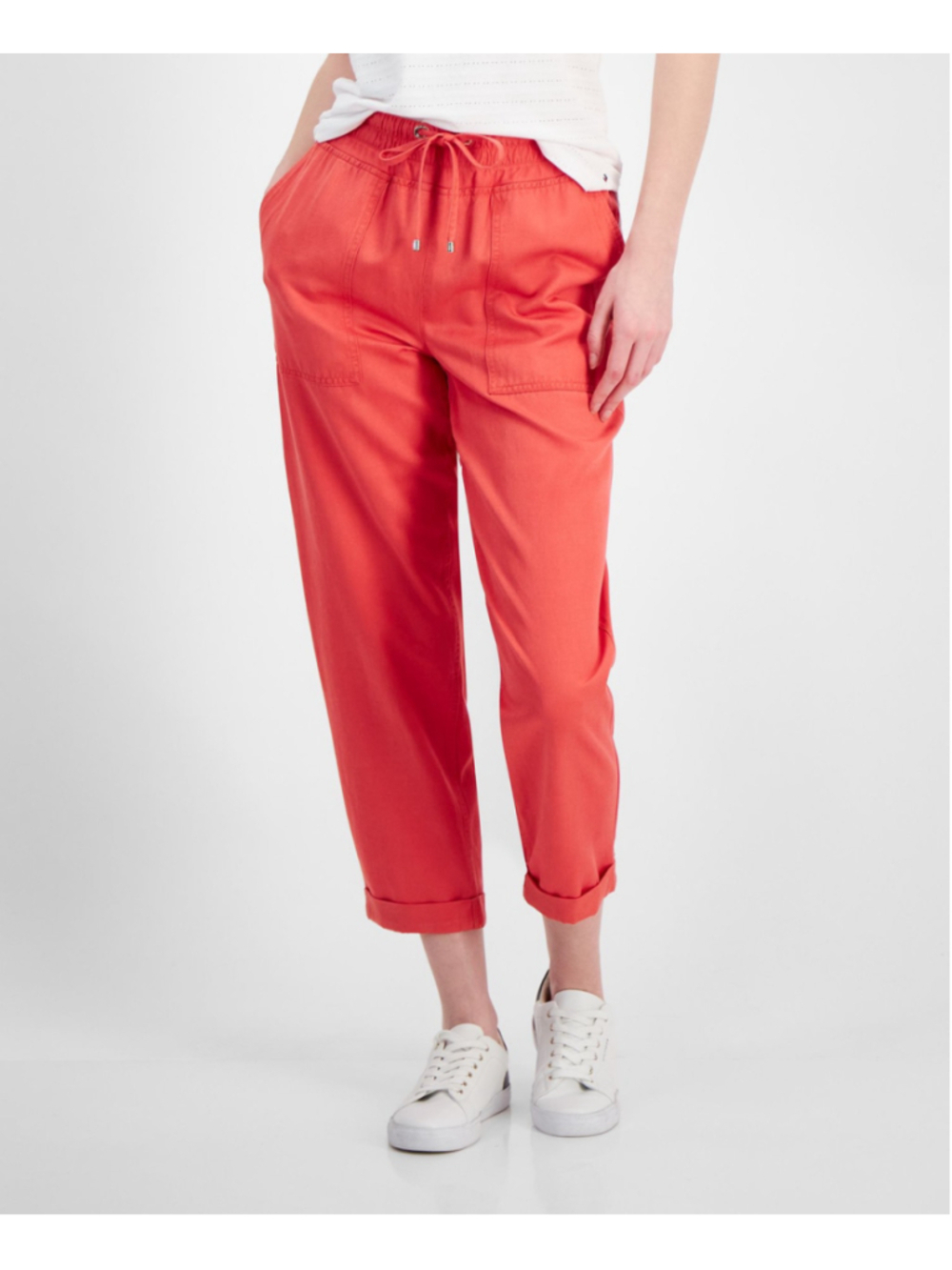 Tommy Hilfiger Women's XL Coral Rise Cuffed Twill Drawstring Pants NWT